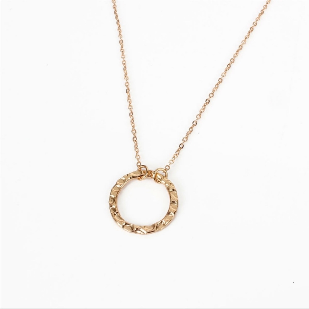 Round Gold Pendant Necklace - Picture 2 of 5